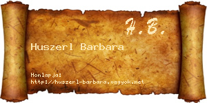 Huszerl Barbara névjegykártya